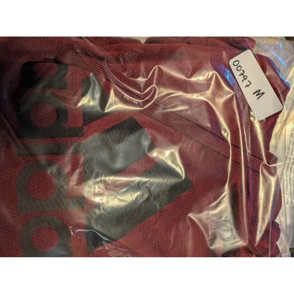 Adidas Hoodie Mens 2XL Red Climawarm Pullover Fleece Kangaroo Logo Sweatshirt